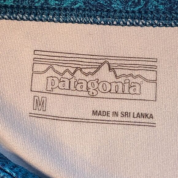 Patagonia Blue Heathered Womens M Crop Leggings Athleisure Yoga Exercise 21915 - Picture 11 of 16